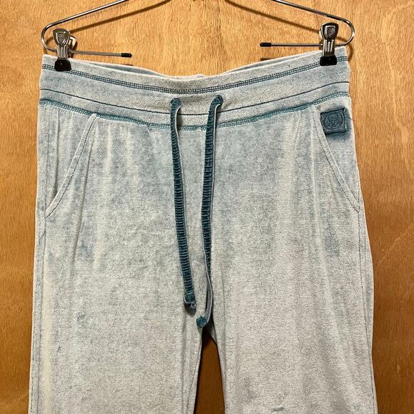 Te Verde Velour Pants Women’s Medium Baby Blue Y2K Luxe Lounge Cozy *Flaw* - Picture 4 of 12